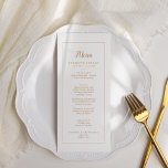 Eenvoudig minimalistisch|Goud Lijst bruiloft diner Menu<br><div class="desc">Dit eenvoudige minimalistische|gouden lijsten huwelijksdinermenu is perfect voor een elegante bruiloft. Het klassieke ontwerp is voorzien van een basic border lijst en stijlvolle gouden en witte typografie met een moderne minimal look. QSD117</div>