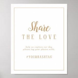 Eenvoudig minimalistisch Goud Lijst Deel de Liefde Poster