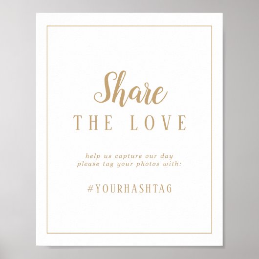 Eenvoudig minimalistisch|Goud Lijst Deel de Liefde Poster (Voorkant)