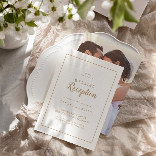 Eenvoudig minimalistisch|Goud Lijst voor fotoontva Kaart