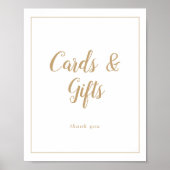 Eenvoudig minimalistisch|Goud Lijst Wedding Cards  Poster (Voorkant)