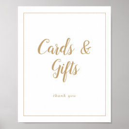 Eenvoudig minimalistisch|Goud Lijst Wedding Cards Poster
