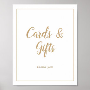 Eenvoudig minimalistisch Goud Lijst Wedding Cards  Poster