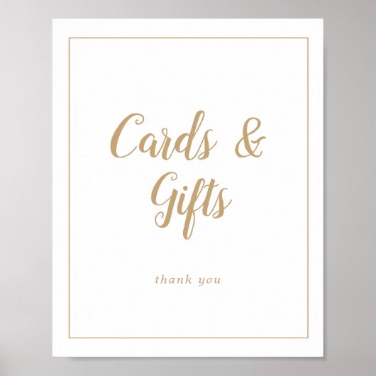 Eenvoudig minimalistisch|Goud Lijst Wedding Cards  Poster (Voorkant)