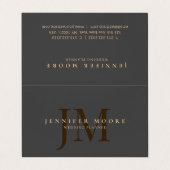 Eenvoudig minimalistisch grijs goud met elegante P Visitekaartje (Buitenkant ongevouwen)