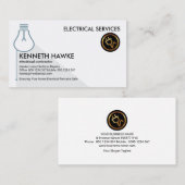 Eenvoudig minimalistisch grijs lichtgewicht elektr visitekaartje (Voorkant / Achterkant)