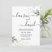 Eenvoudig minimalistisch groen huwelijk kaart (Staand voorkant)