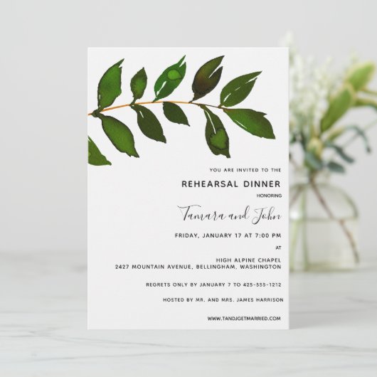 Eenvoudig minimalistisch groen lederen repetitie kaart (Staand voorkant)