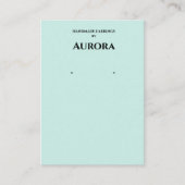 Eenvoudig minimalistisch groen oorbel display visitekaartje (Voorkant)