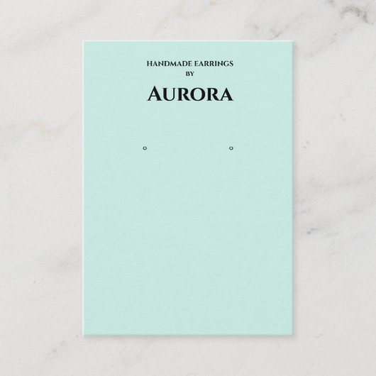 Eenvoudig minimalistisch groen oorbel display visitekaartje (Voorkant)