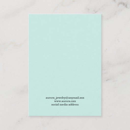 Eenvoudig minimalistisch groen oorbel display visitekaartje (Achterkant)