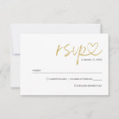 Eenvoudig minimalistisch handgeschreven bruiloft m RSVP kaartje (Voorkant)