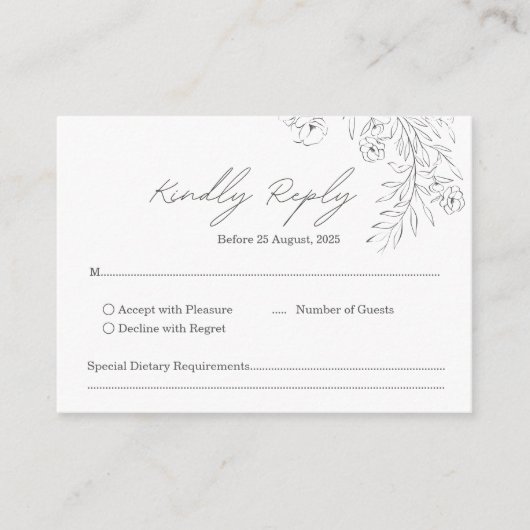 Eenvoudig Minimalistisch Handgeschreven Script Bru Informatiekaartje (Voorkant)