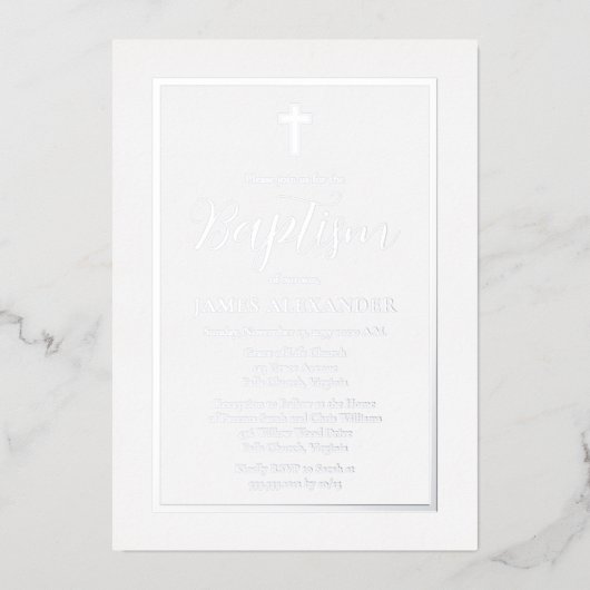 Eenvoudig minimalistisch handschrift folie uitnodiging (Voorkant)