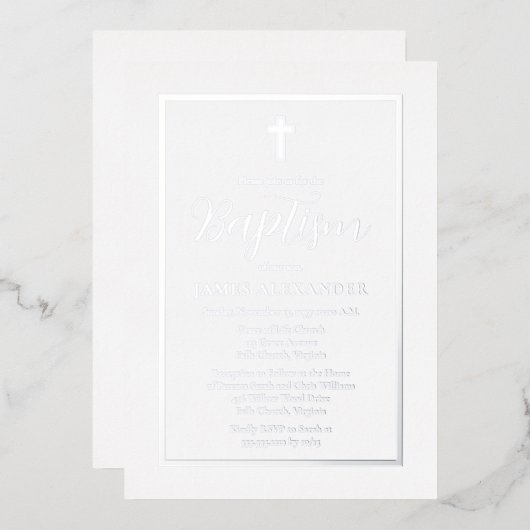 Eenvoudig minimalistisch handschrift folie uitnodiging (Voorkant / Achterkant)