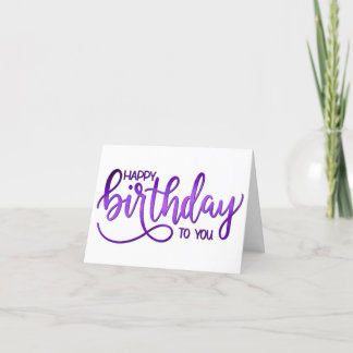 Eenvoudig minimalistisch handschrift Paarse verjaa Kaart