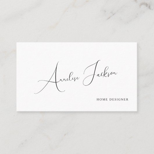 Eenvoudig minimalistisch handtekeningscript visitekaartje (Voorkant)