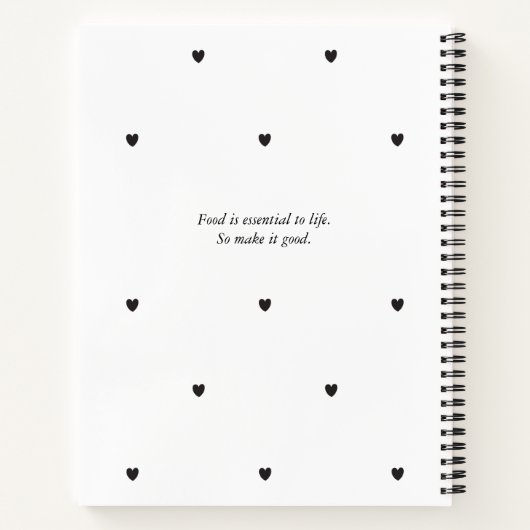 Eenvoudig minimalistisch  hart blanco recept notitieboek (Achterkant)