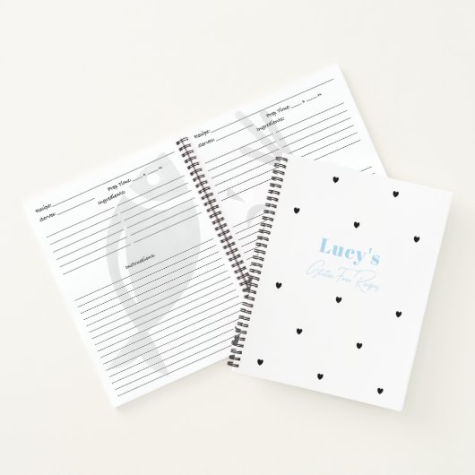 Eenvoudig minimalistisch  hart blanco recept notitieboek (Binnen)