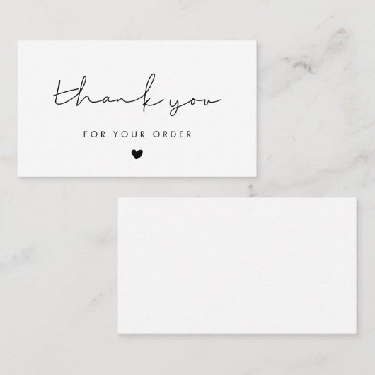 Eenvoudig minimalistisch Hartelijk dank voor uw be Visitekaartje (Voorkant / Achterkant)
