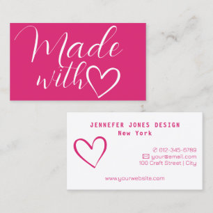 Eenvoudig minimalistisch helder roze gemaakt met l visitekaartje