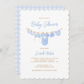 Eenvoudig minimalistisch hemelsblauw geschulpte Ba Kaart (Voorkant / Achterkant)