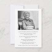 Eenvoudig minimalistisch herdenkingsgedicht Kaart (Achterkant)