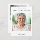 Eenvoudig minimalistisch herdenkingsgedicht Kaart (Voorkant / Achterkant)