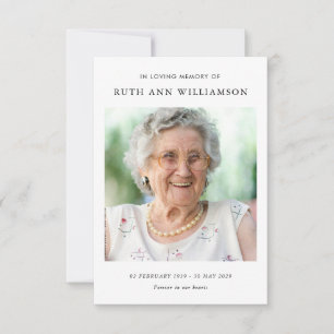 Eenvoudig minimalistisch herdenkingsgedicht Kaart