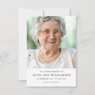 Eenvoudig minimalistisch herdenkingsgedicht Kaart