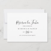 Eenvoudig minimalistisch horizontaal reservaat la  save the date (Voorkant)