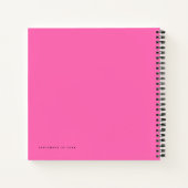 Eenvoudig minimalistisch Hot Pink Wedding Gastenbo Notitieboek (Achterkant)