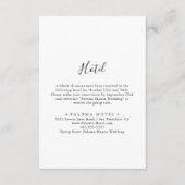 Eenvoudig Minimalistisch Hotel Informatiekaartje (Voorkant)