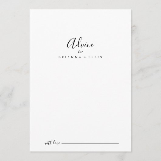 Eenvoudig minimalistisch huwelijk advieskaart (Voorkant)