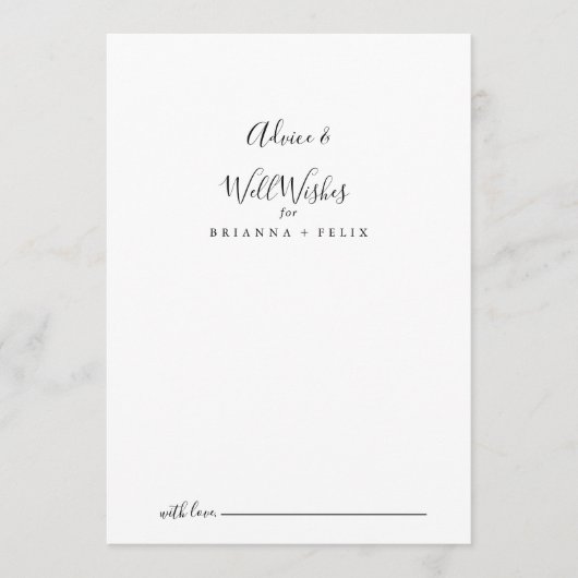 Eenvoudig minimalistisch huwelijk advieskaart (Voorkant)