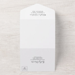 Eenvoudig minimalistisch huwelijk all in one uitnodiging