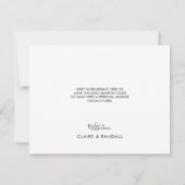Eenvoudig minimalistisch huwelijk bedankkaart (Achterkant)