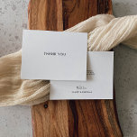 Eenvoudig minimalistisch huwelijk bedankkaart<br><div class="desc">Deze eenvoudige minimalistische trouwbedankkaart is perfect voor een moderne bruiloft. Het ontwerp is voorzien van een mooie zwarte lettertype kalligrafie op een witte achtergrond.</div>
