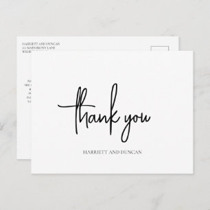 Eenvoudig minimalistisch huwelijk bedankt briefkaart