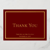 Eenvoudig minimalistisch huwelijk bedankt folie feestdagenkaart (Voorkant)