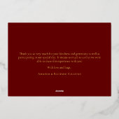 Eenvoudig minimalistisch huwelijk bedankt folie feestdagenkaart (Achterkant)