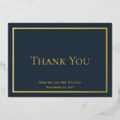 Eenvoudig minimalistisch huwelijk bedankt folie feestdagenkaart (Voorkant)