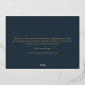 Eenvoudig minimalistisch huwelijk bedankt folie feestdagenkaart (Achterkant)