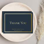 Eenvoudig minimalistisch huwelijk bedankt folie feestdagenkaart<br><div class="desc">Sommige gelegenheden vragen om te weinig elegantie en dit trouwontwerp "Dank u" bereikt dat doel met een eenvoudige gouden (of zilveren) tekst van de folie en een ontwerp van het lijst dat het epitome van minimalistische stijl is. Voeg gewoon de bruidsnaam en de namen en de datum toe. De rug...</div>