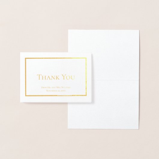 Eenvoudig minimalistisch huwelijk bedankt folie kaarten (Display)