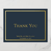 Eenvoudig minimalistisch huwelijk bedankt folie uitnodiging briefkaart (Voorkant)