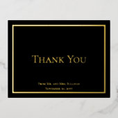 Eenvoudig minimalistisch huwelijk bedankt folie uitnodiging briefkaart (Voorkant)