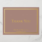 Eenvoudig minimalistisch huwelijk bedankt folie uitnodiging briefkaart (Voorkant)