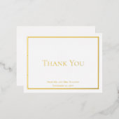 Eenvoudig minimalistisch huwelijk bedankt folie uitnodiging briefkaart (Voorkant / Achterkant)