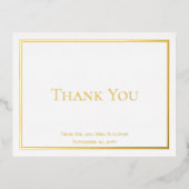 Eenvoudig minimalistisch huwelijk bedankt folie uitnodiging briefkaart (Voorkant)